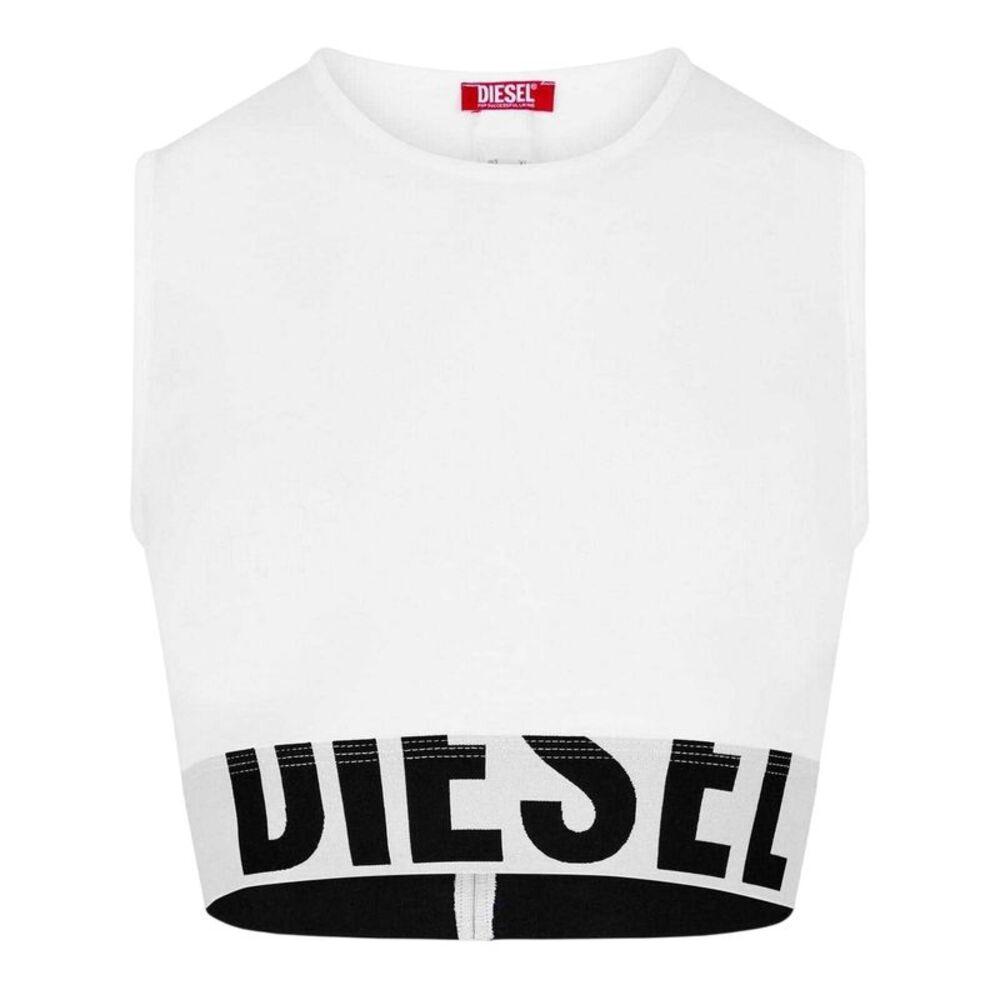 Diesel Womens/Ladies Pop Cropped Slim Tank Top / White